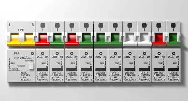 Panel elektryczny wyłącznik — Zdjęcie stockowe