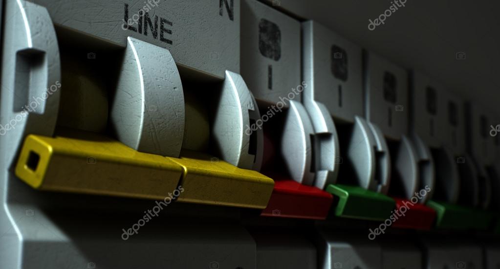 Electrical Circuit Breaker Panel — Stock Photo © albund 65817229