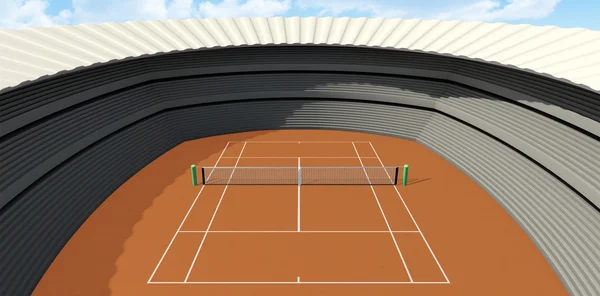 Clay pista de tenis en el día — Foto de Stock