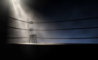 Vintage Boxing Corner And Stool clipart