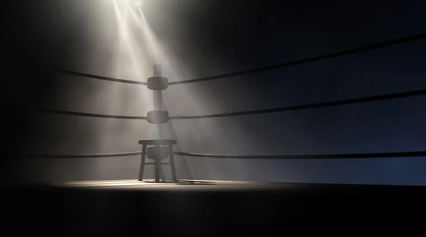 Vintage Boxing Corner And Stool — Stock Photo, Image