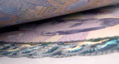 Ayrılmış banknotlar yakın çekim detay