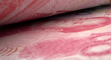 Ayrılmış banknotlar yakın çekim detay