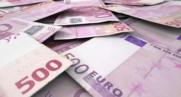 Banknotenstapel verstreut — Stockfoto