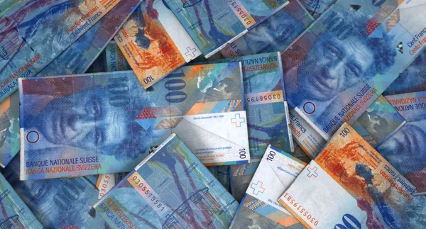 Banknotenstapel verstreut — Stockfoto