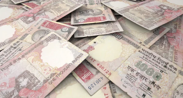 Montón de billetes dispersos — Foto de Stock