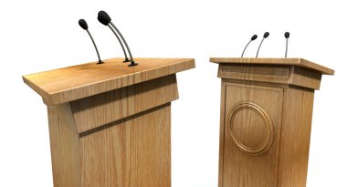 Opposing Debate Podiums clipart