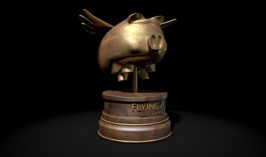 Flying Pig Trophy Award clipart