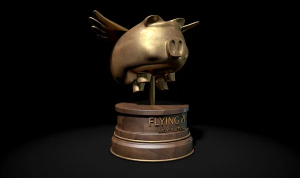 Prémio de troféu de porco voador — Fotografia de Stock