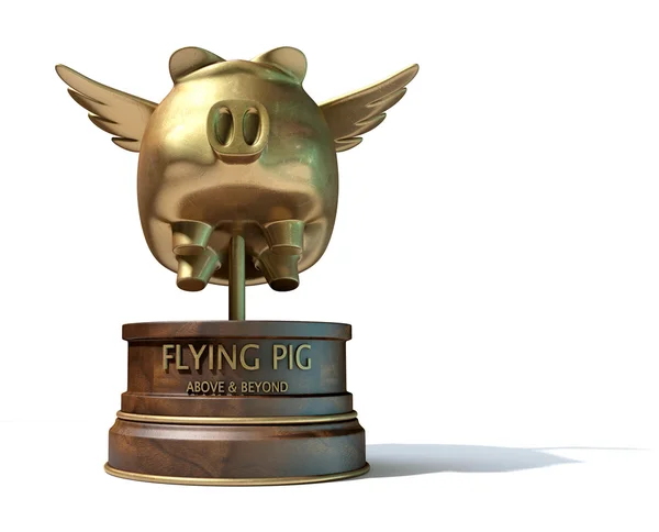 Flying Pig Trophy Award Stock Photo