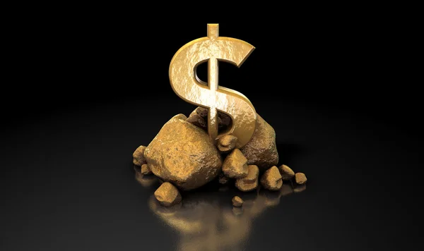 Altın dolar işareti — Stok fotoğraf