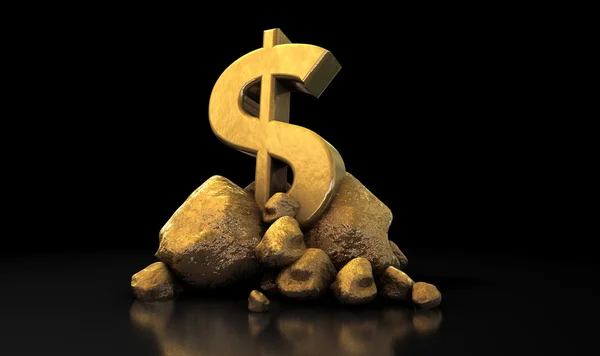 Золотой знак доллара — стоковое фото
