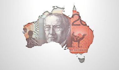 Recessed Country Map Australia clipart