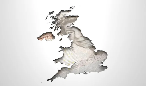 Mapa del país empotrado Gran Bretaña — Foto de Stock