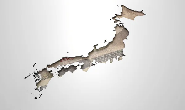 Углубленная карта страны Япония — стоковое фото