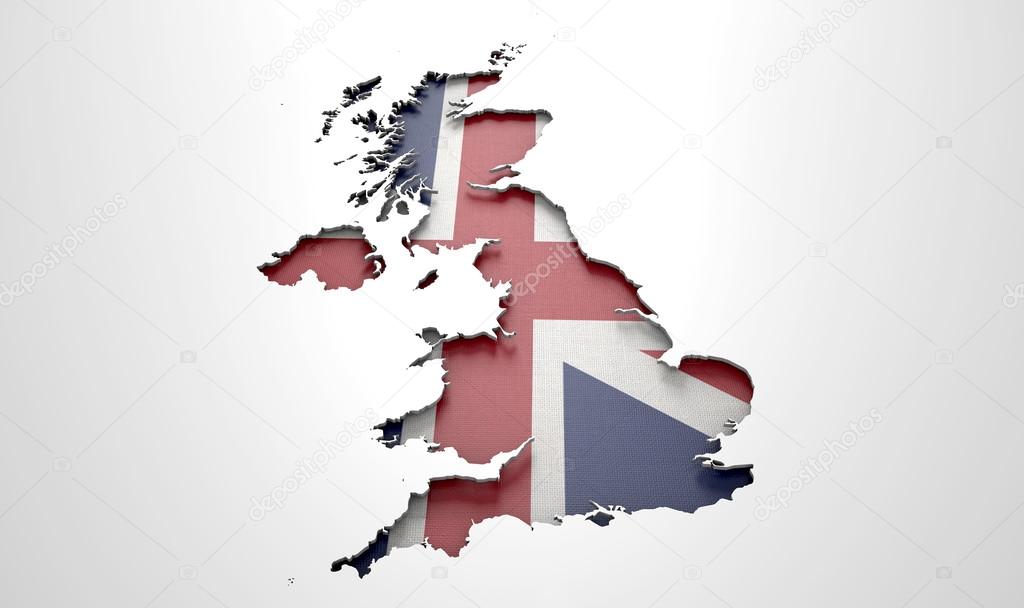 Recessed Country Map Britain