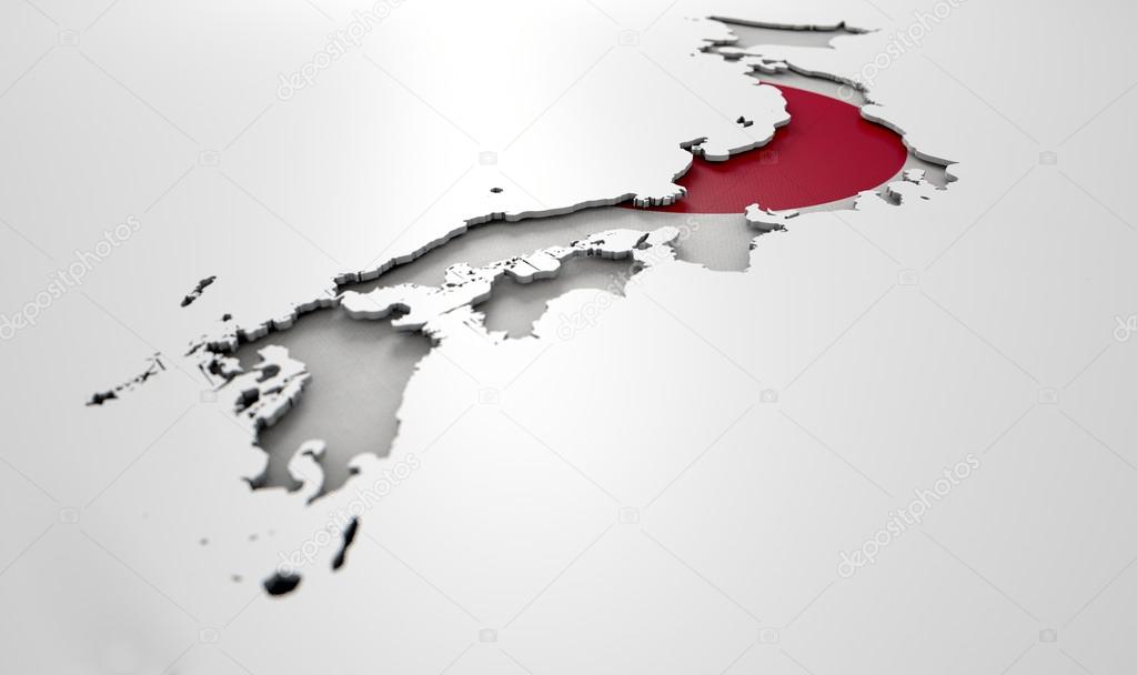 Recessed Country Map Japan
