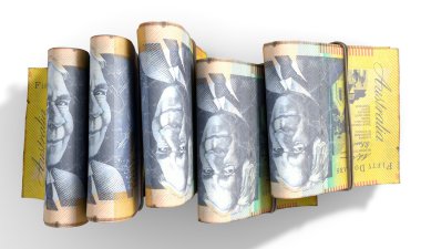 Wads notlar yığın ışık
