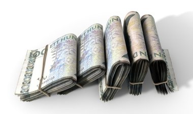 Wads notlar yığın ışık