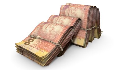 Wads notlar yığın ışık