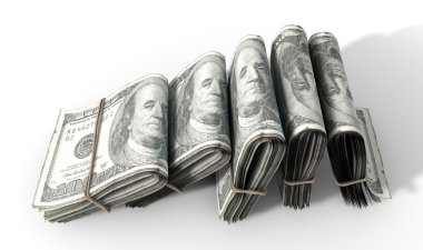 Wads notlar yığın ışık