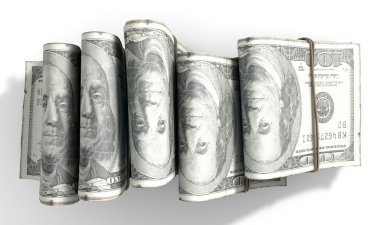 Wads notlar yığın ışık