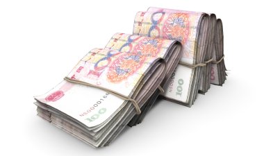 Wads notlar yığın ışık