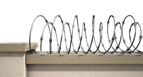 Taggtråd på väggen — Stockfoto