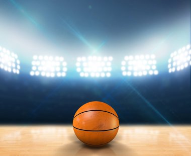 Işıklandırılmış kapalı Basketbol Sahası