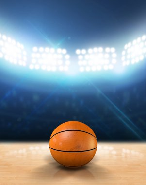 Işıklandırılmış kapalı Basketbol Sahası