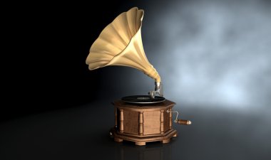 Gramofon koyu arka plan