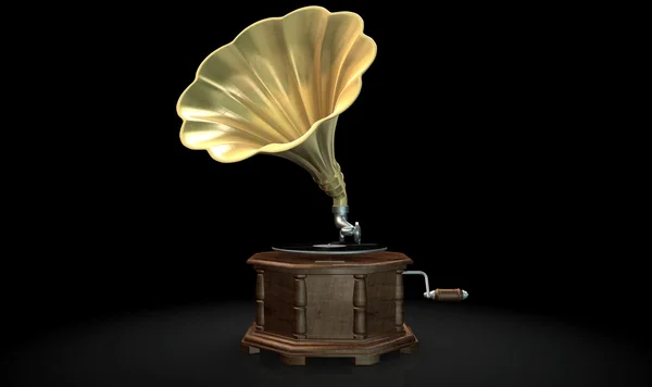 Gramophone donkere achtergrond — Stockfoto