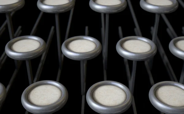 Винтажная пишущая машинка Blank Keys — стоковое фото