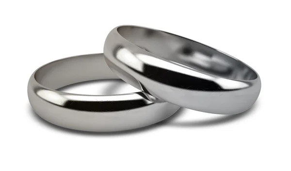 Wedding Ring White Gold Pair — Stock Photo, Image