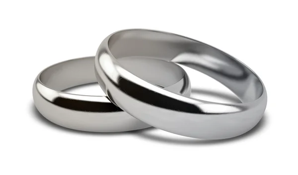 Wedding Ring White Gold Pair — Stock Photo, Image