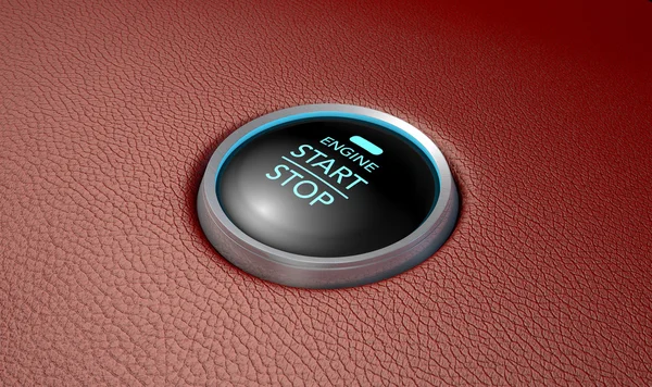 Push To Start Red Leather Button