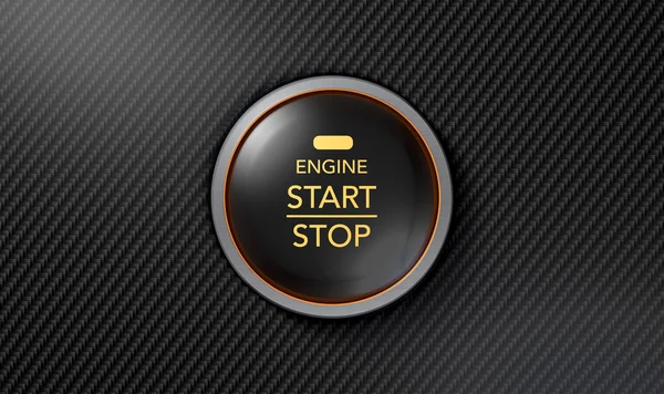 Push To Start Carbon Fibre Button — Stock Photo, Image