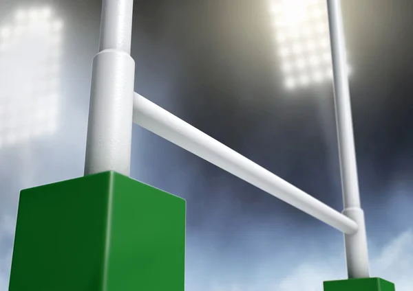 Rugby Posts Stadium Night — Stock Photo, Image