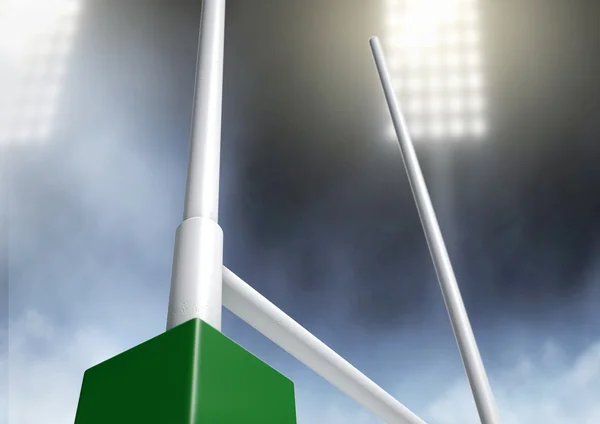 Rugby Posts Stadium Night — Stock Photo, Image