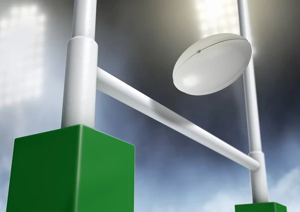 Rugby Posts Conversion Night — Stock Photo, Image