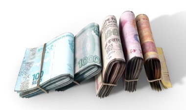 BRICs notlar yığın ışık wads