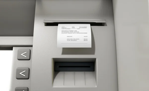 ATM makbuzu Withdrawel giriş — Stok fotoğraf