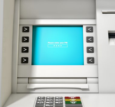 ATM ekranına PIN kodunu girin