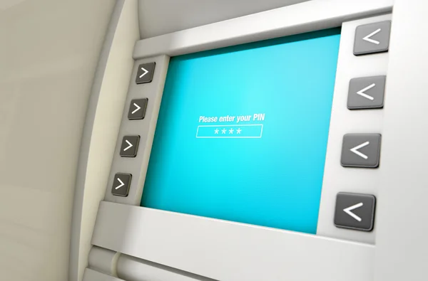 ATM ekranu wpisz kod Pin — Zdjęcie stockowe