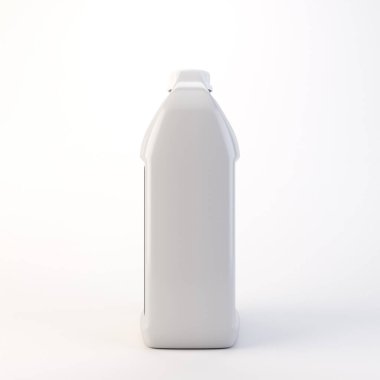 Markasız ve etiketsiz, temiz bir arka planda izole edilmiş 3 litrelik genel beyaz bir temizlik konteynırı. Ürün modellemeleri, ambalaj tasarımı, reklam ve ekommerce görselleri için ideal.