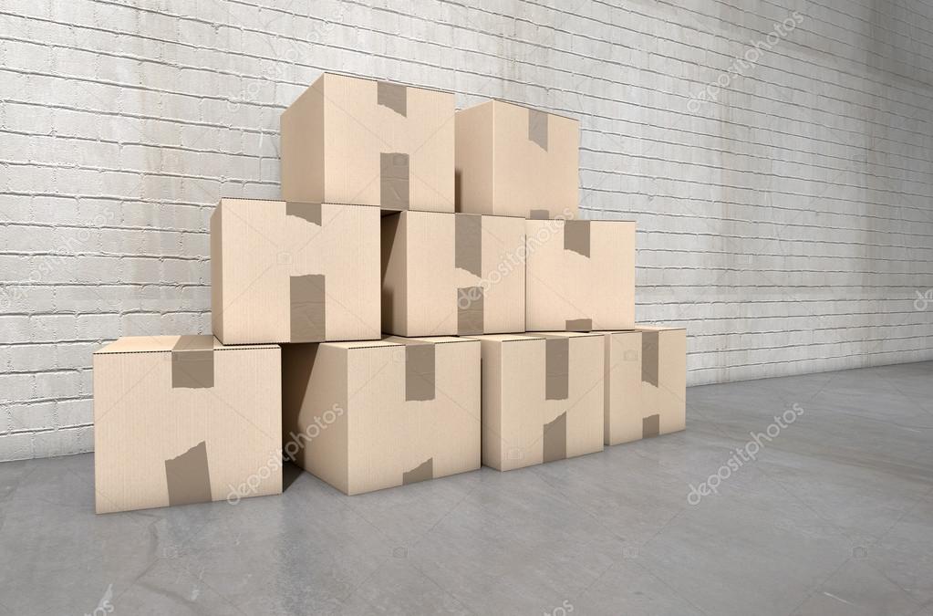Kartonstapel Industriell Stockfoto C Albund