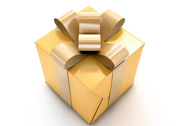 Goldverpackte Geschenkbox — Stockfoto