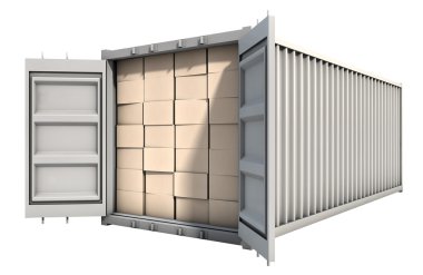 Kutuları ile konteyner