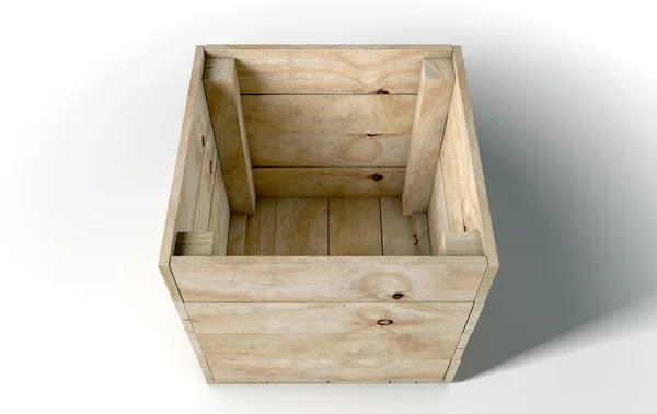 Порожній дерев'яний ящик — стокове фото