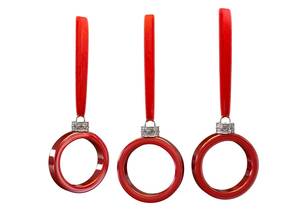 Cirkulär röda julgranskulor — Stockfoto